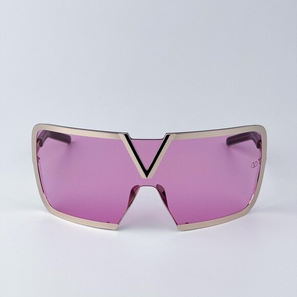Valentino Men BRAND NEW Sunglasses Titanium Gold Black Pink Mask V - ROMASK - Picture 1 of 11